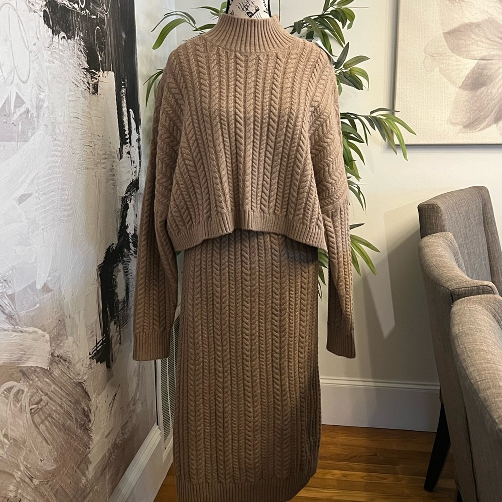 Banana Republic Chic, Cozy Camel Shade Cable Knit Sweater.